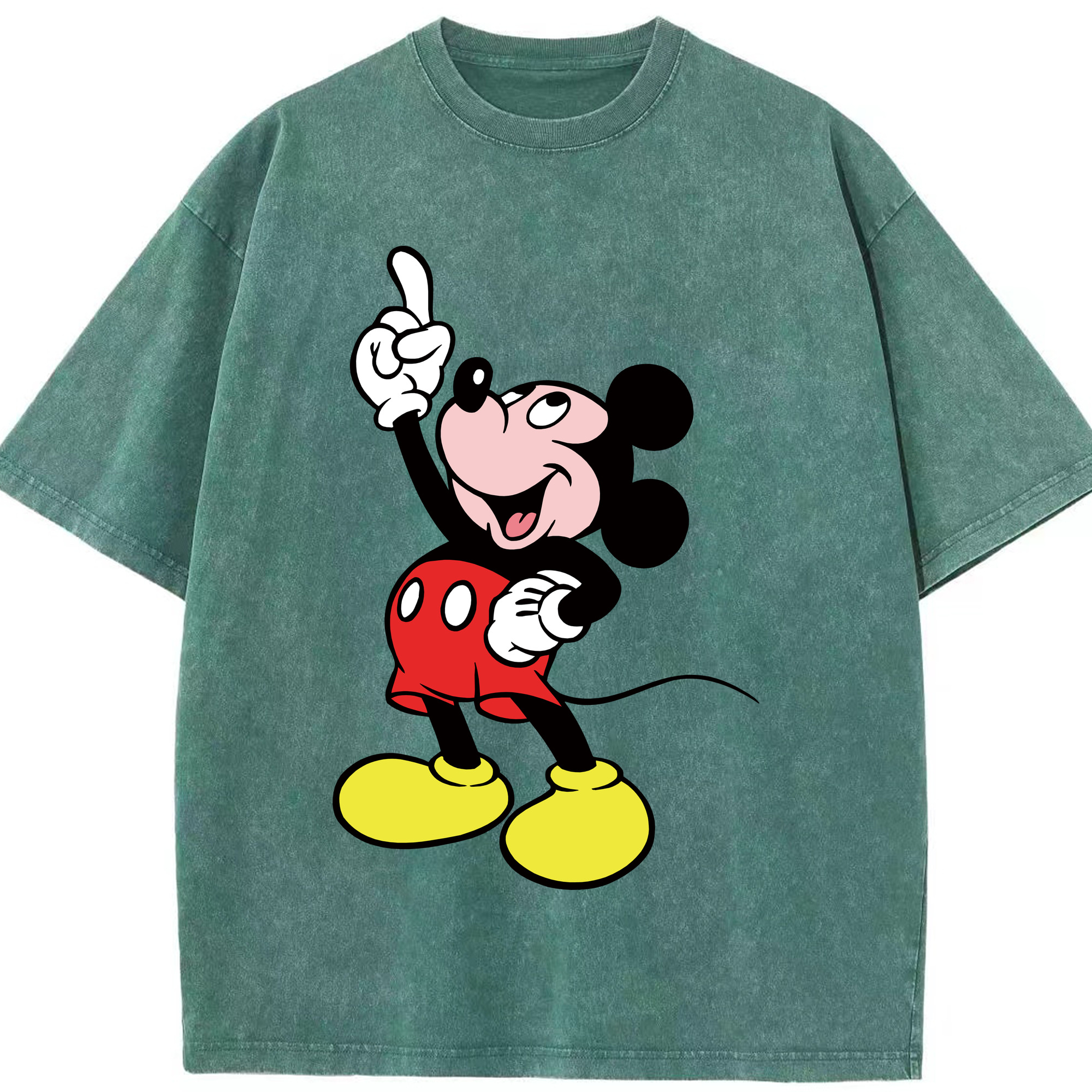 （画像用） ミッキーマウス Mickey Mouse 綿100% ヴィンテージ風 半袖Tシャツ（フロントプリント）